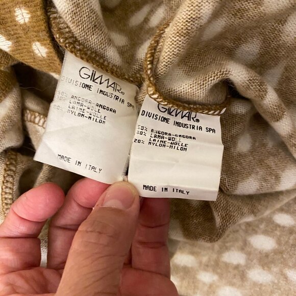 Vintage Iceberg Tan and Cream Doe Animal Print Cardigan Shell Set Size X-Small - Picture 8 of 8